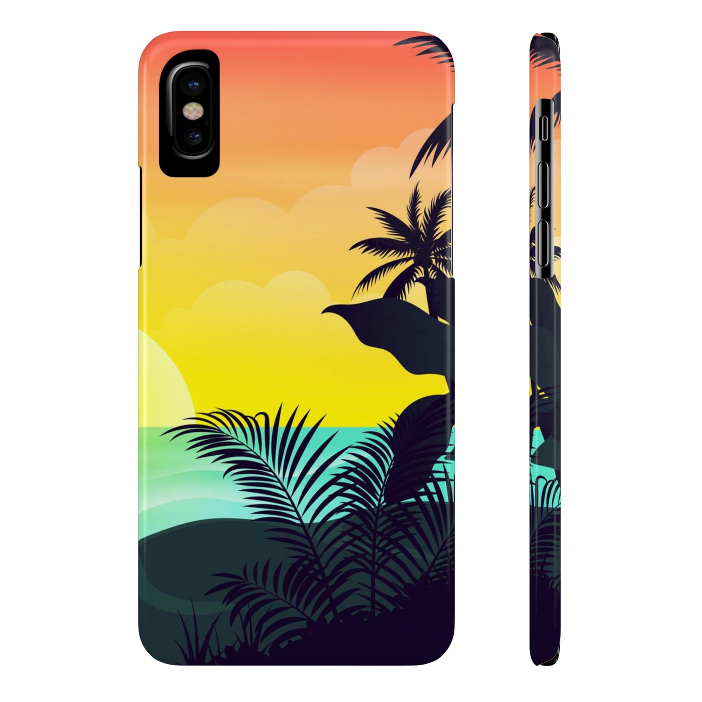 Color sunset palm iPhone case