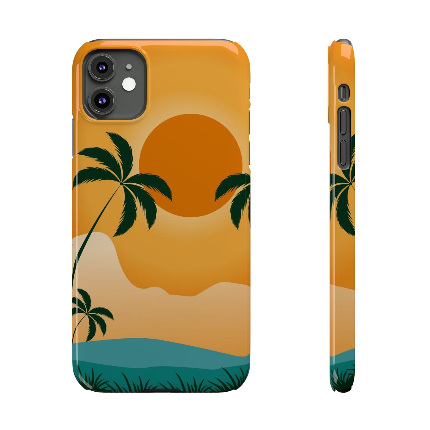 Sunset palm Orange iPhone case