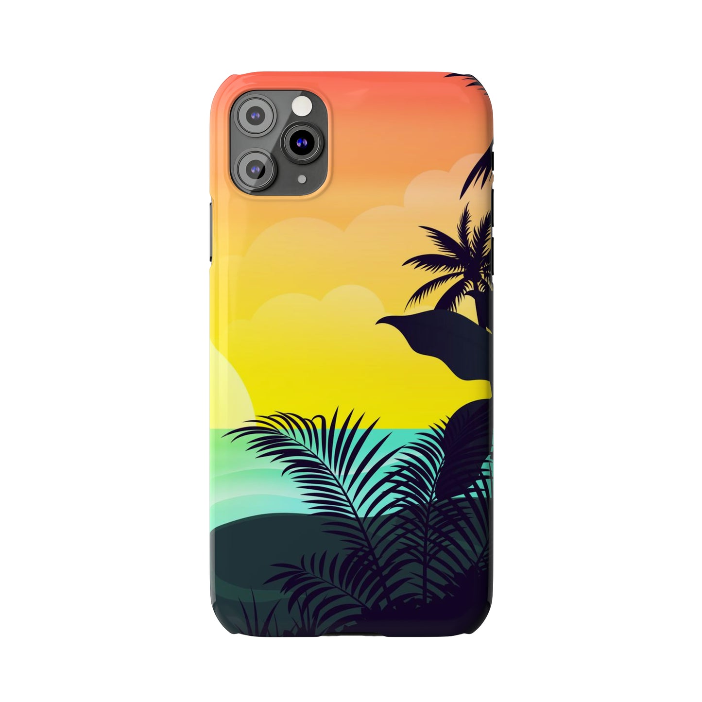 Color sunset palm iPhone case