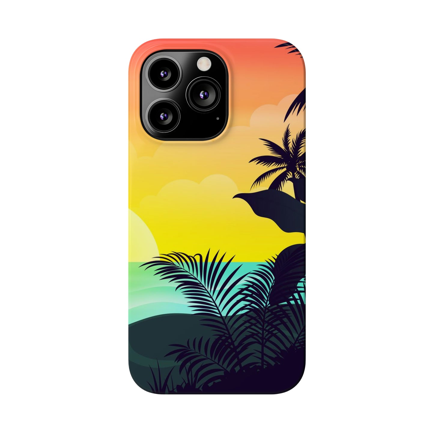 Color sunset palm iPhone case