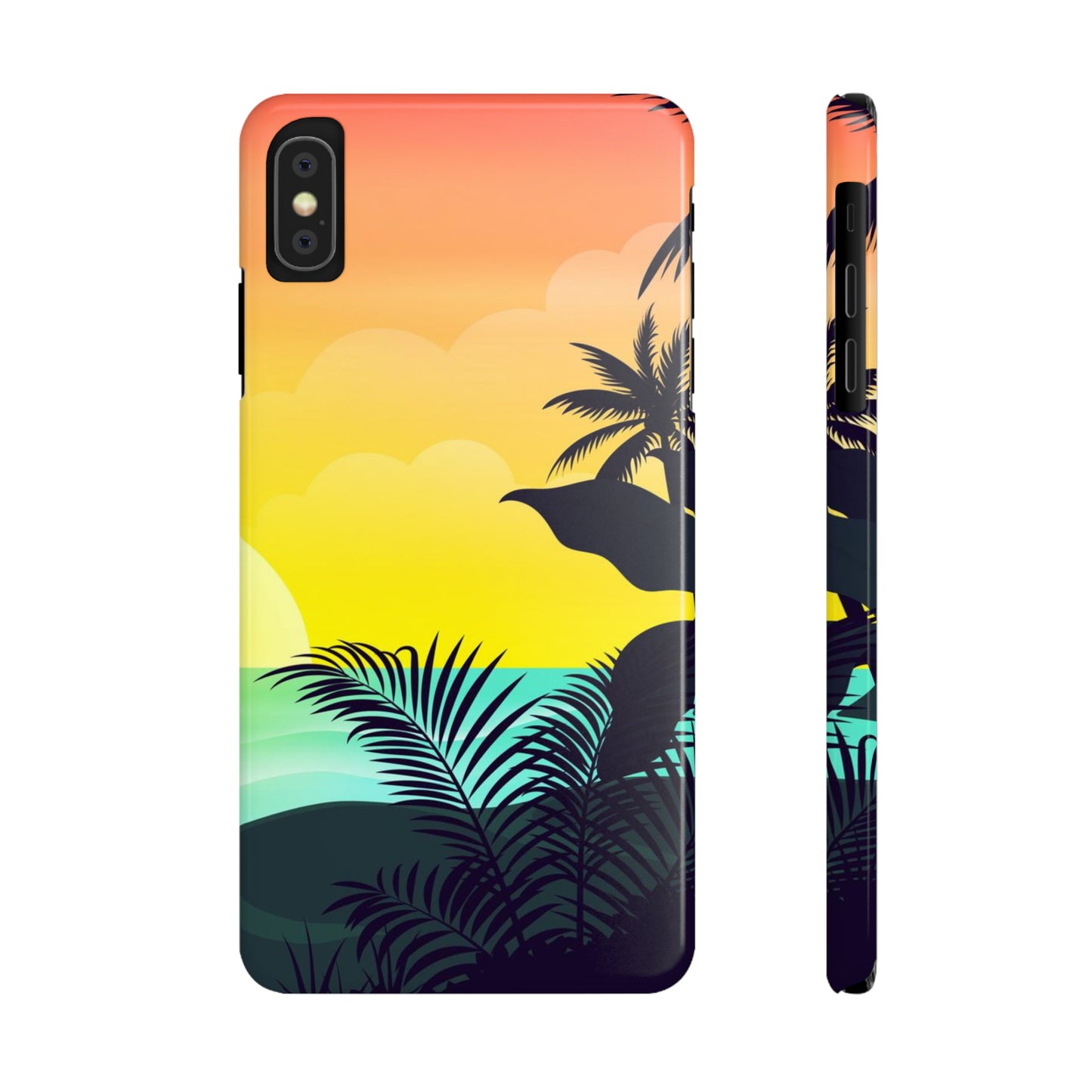 Color sunset palm iPhone case