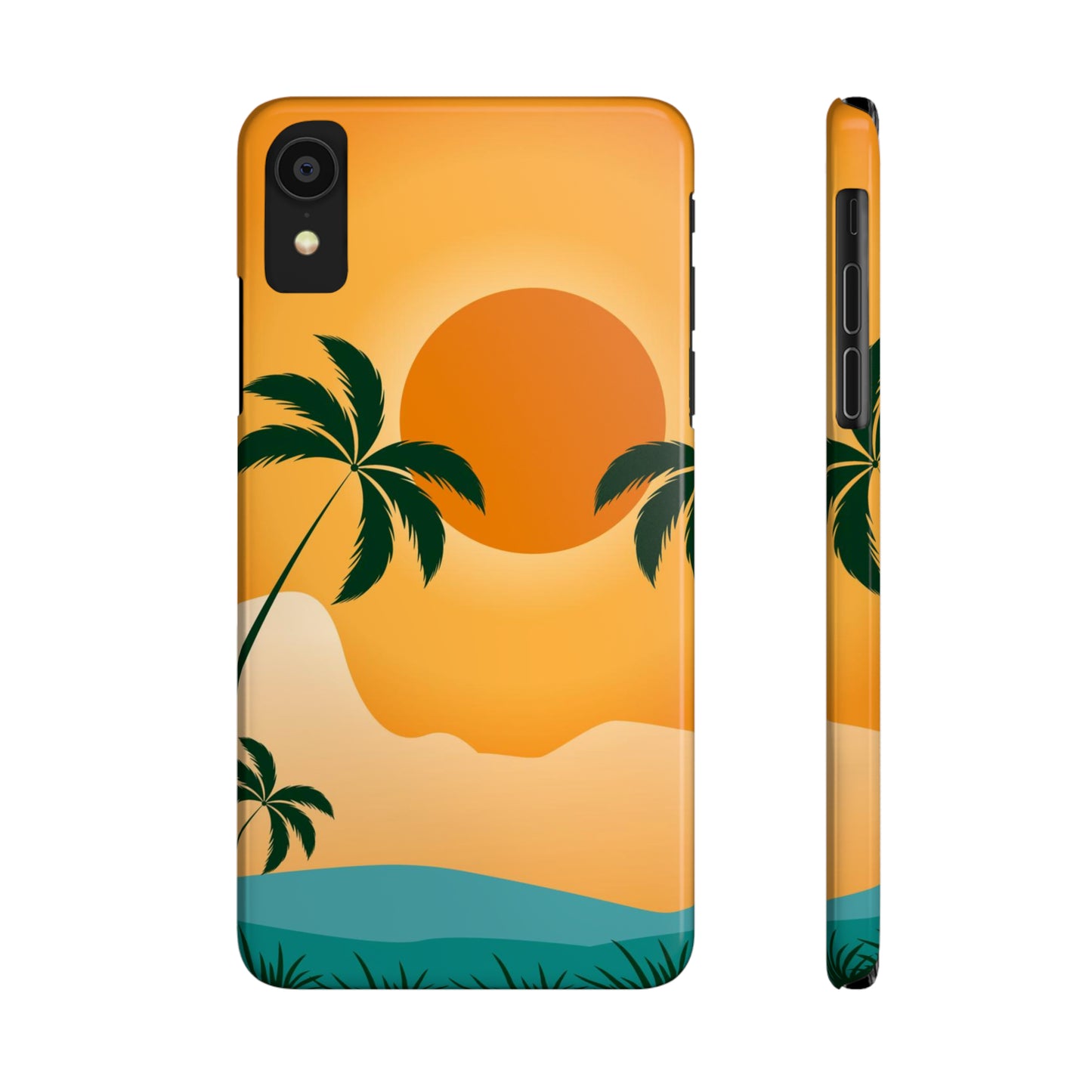 Sunset palm Orange iPhone case