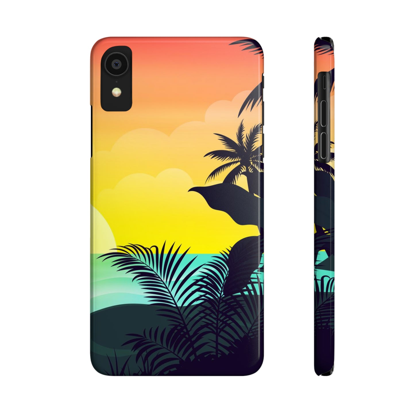 Color sunset palm iPhone case