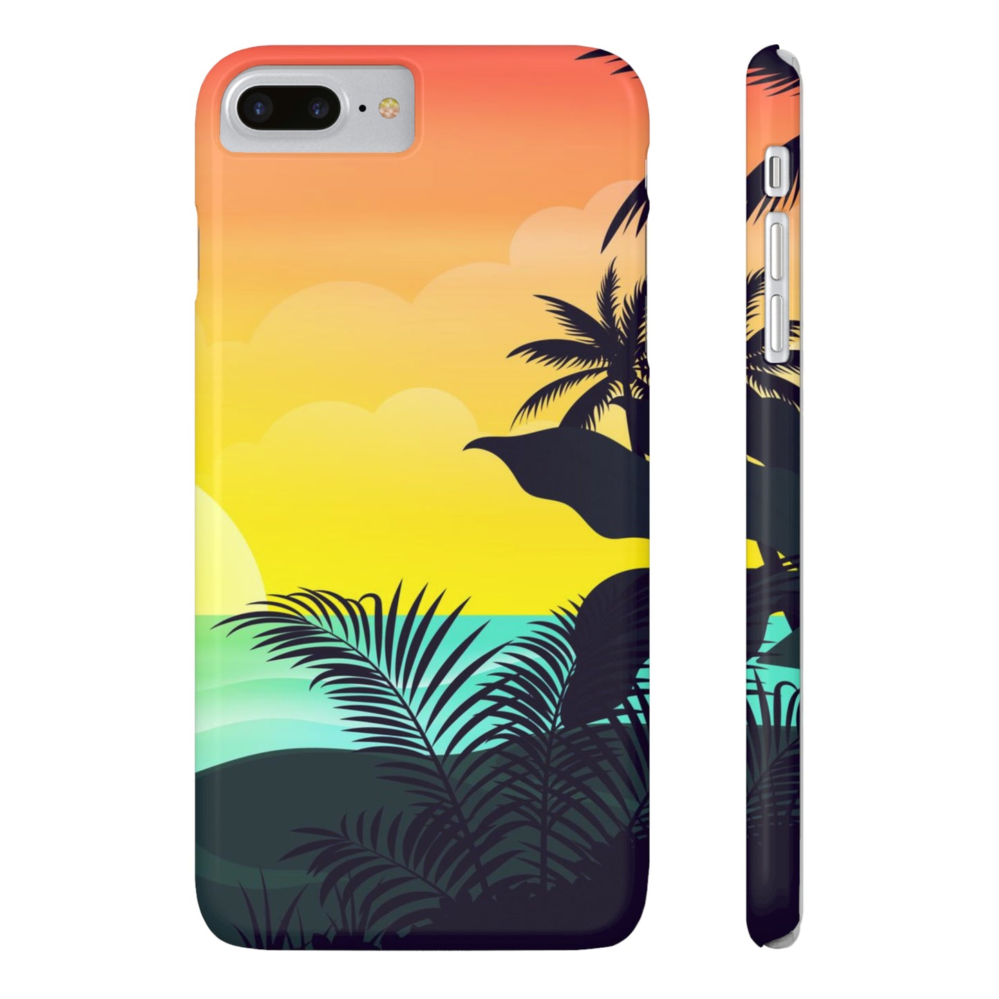 Color sunset palm iPhone case