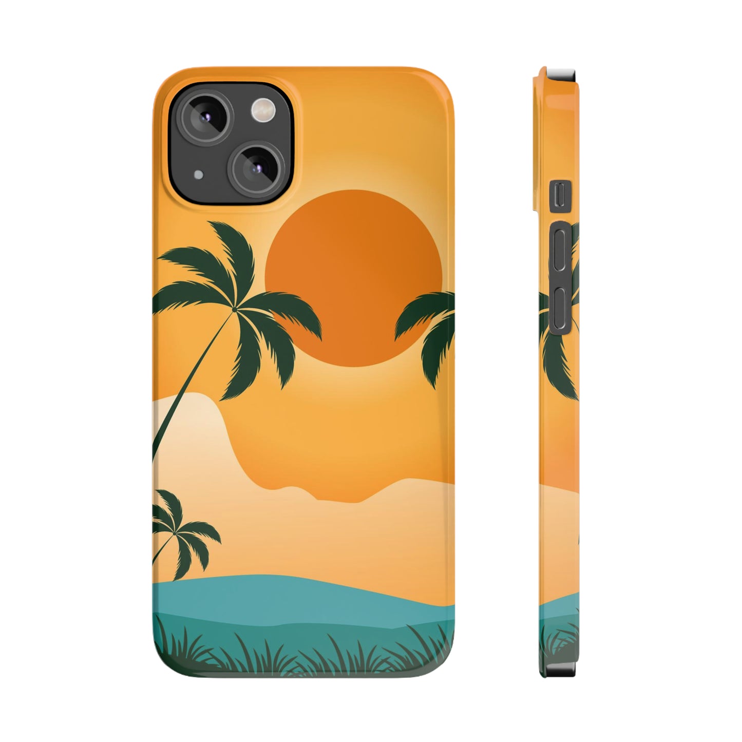 Sunset palm Orange iPhone case