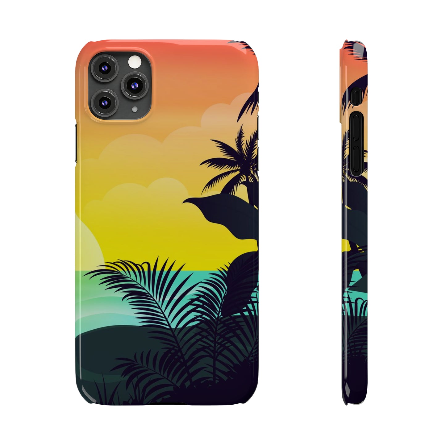 Color sunset palm iPhone case