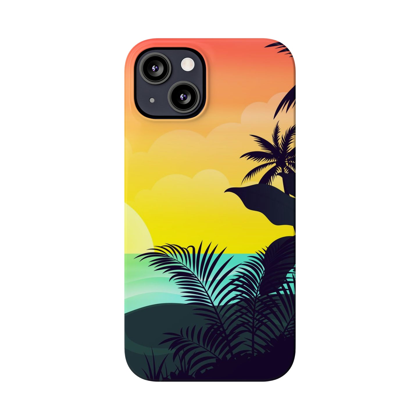 Color sunset palm iPhone case