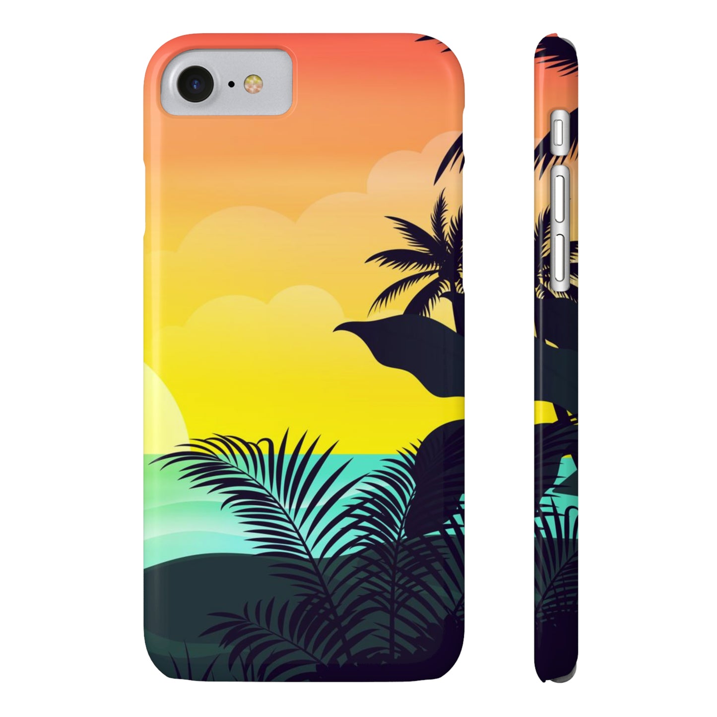 Color sunset palm iPhone case