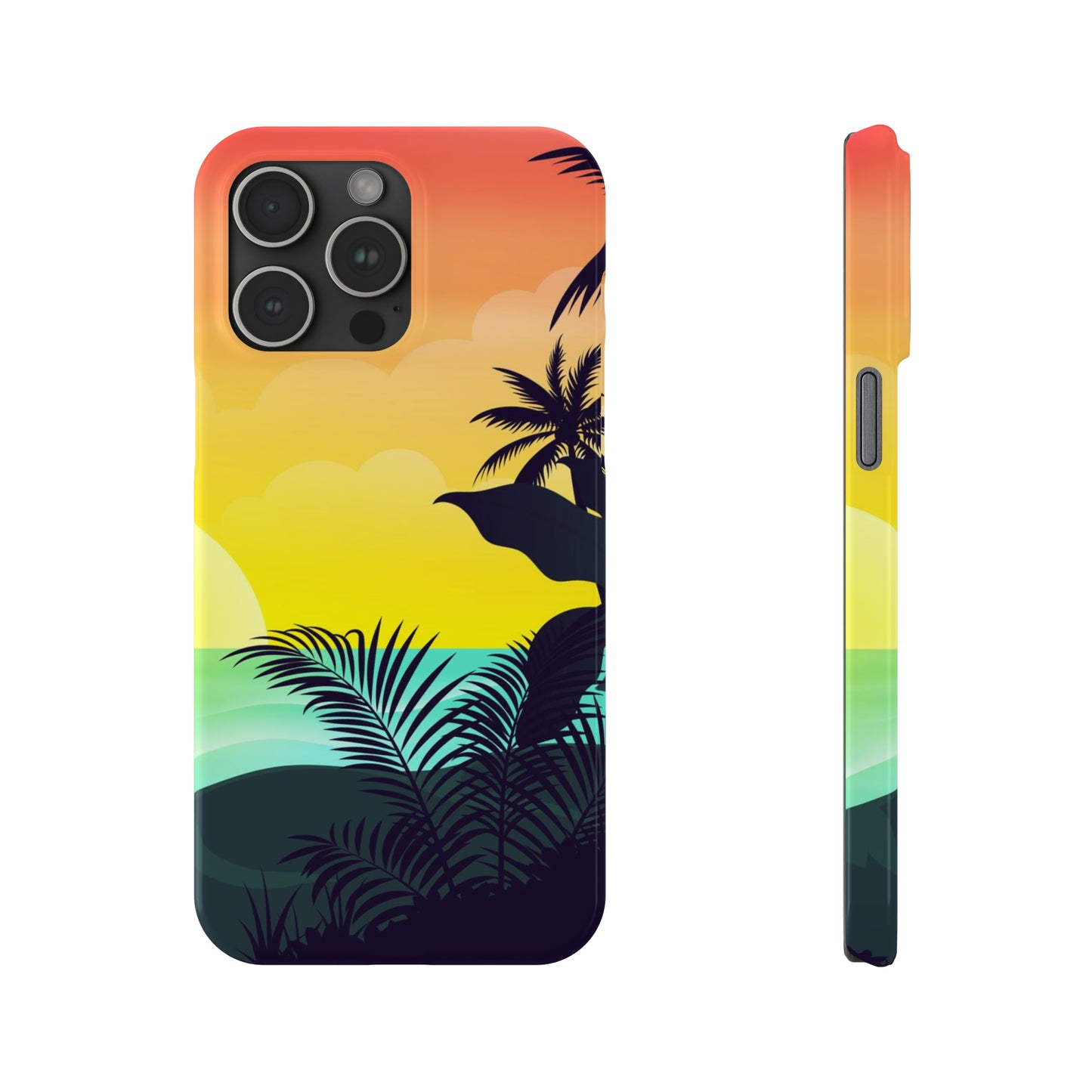 Color sunset palm iPhone case