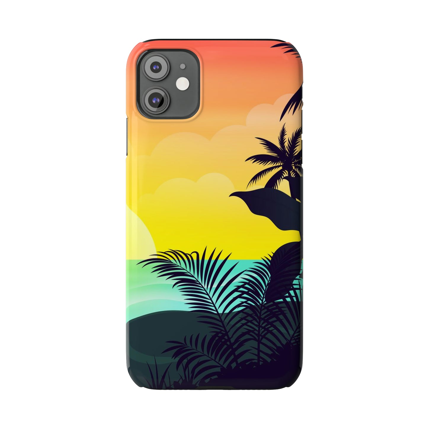 Color sunset palm iPhone case