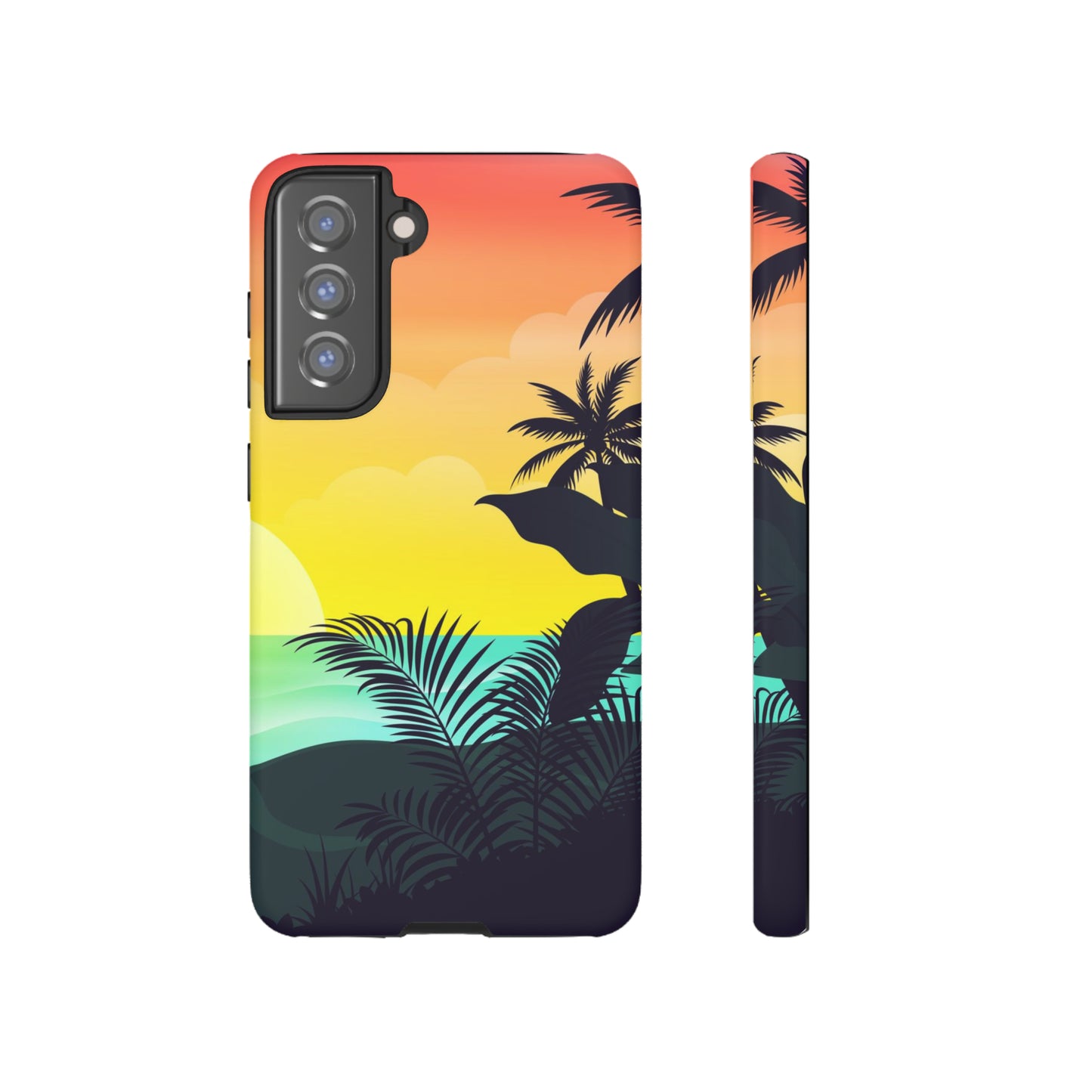 Color sunset palm Samsung phone case